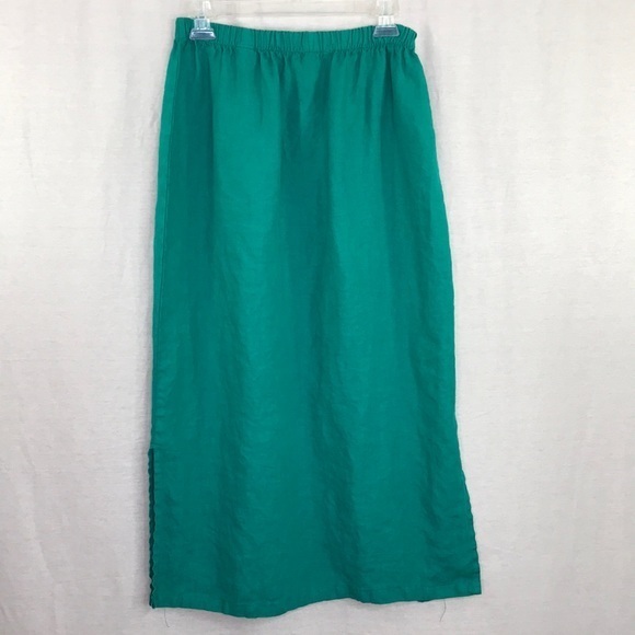 Russ Berens Dresses & Skirts - RUSS BERENS Malibu Women's Teal Green Linen Maxi Skirt Elastic Waist  Sz S